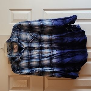 Justice button up top